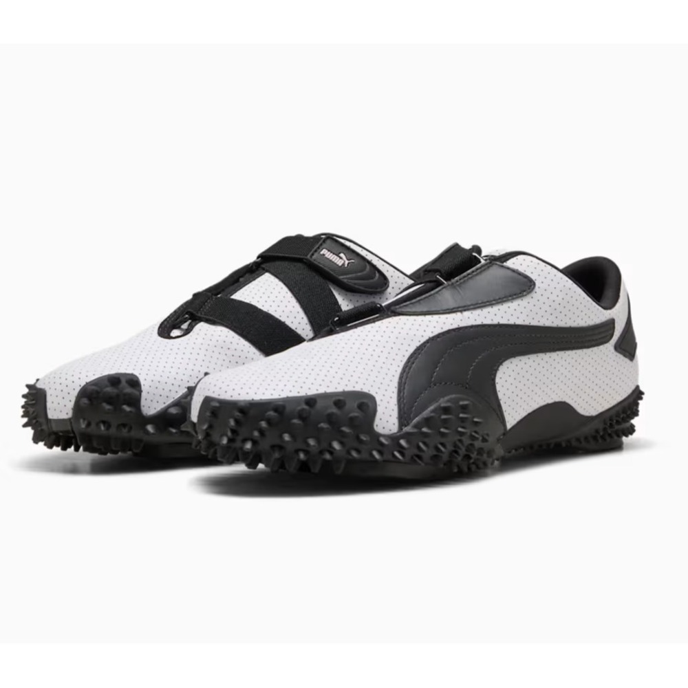 Mens Size 9-  Puma Mostro Perforated Leather Pack White Black Shoes Sneakers NEW